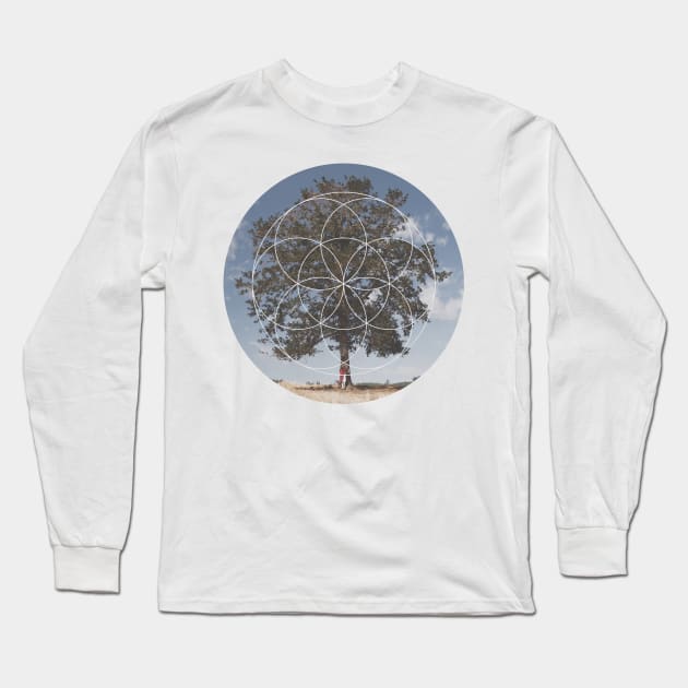 Free Tree Hugs Geometric Photography Long Sleeve T-Shirt by deificusArt